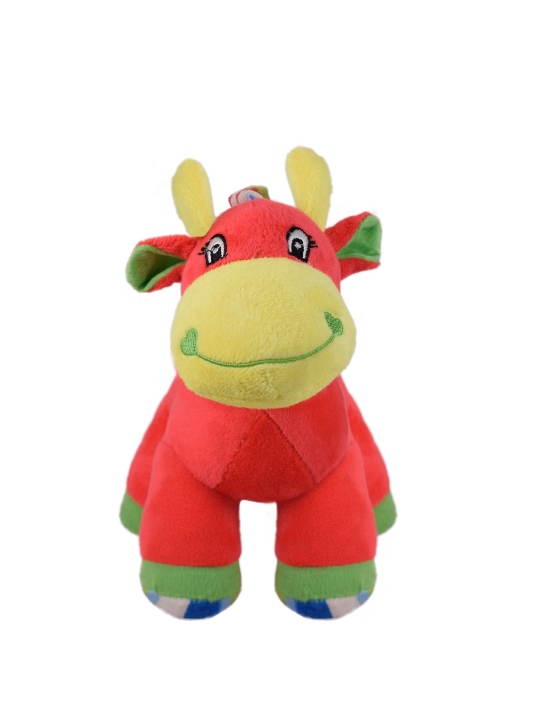 Ultra Unisex Kids Red & Yellow Baby Giraffe With Sound Soft Toy