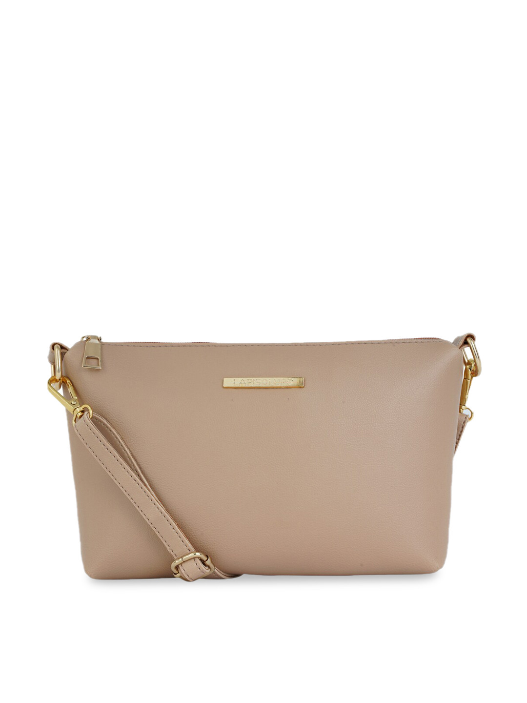 Lapis O Lupo Beige Solid Sling Bag