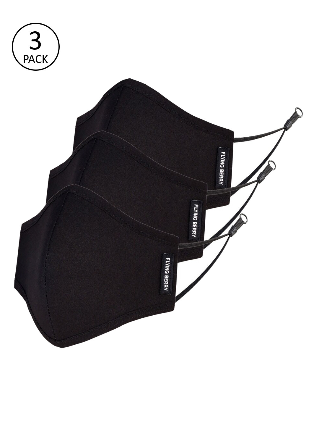 FLYING BERRY Unisex Pack Of 3 3-Ply Reusable Cloth Masks