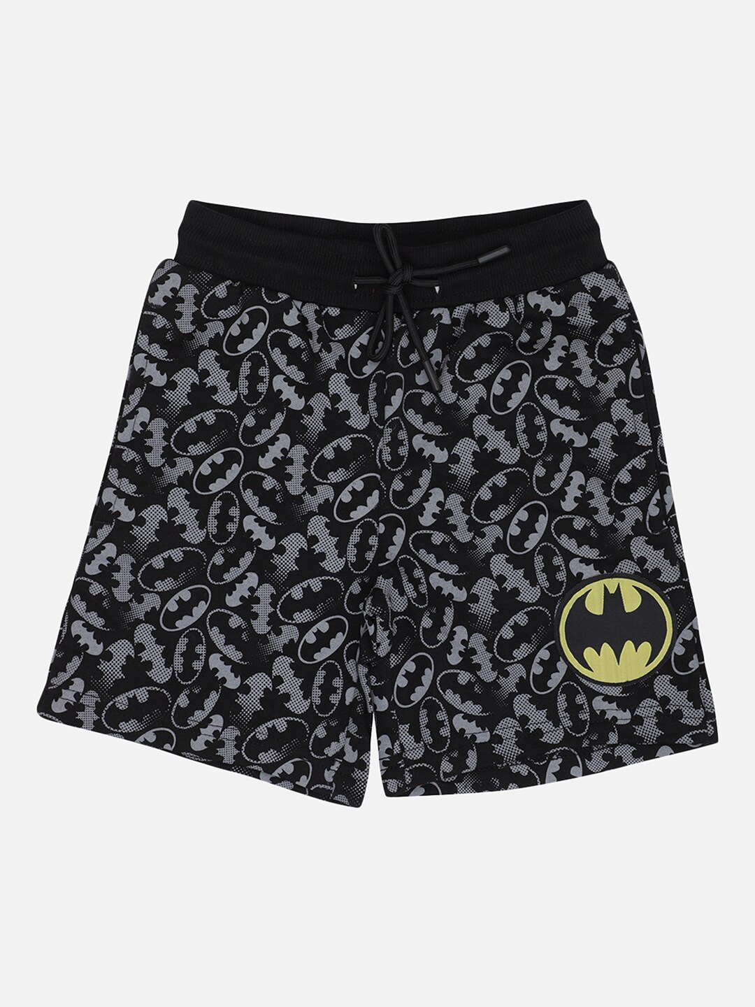 Kids Ville Boys Black Grey Batman Print Lounge Shorts