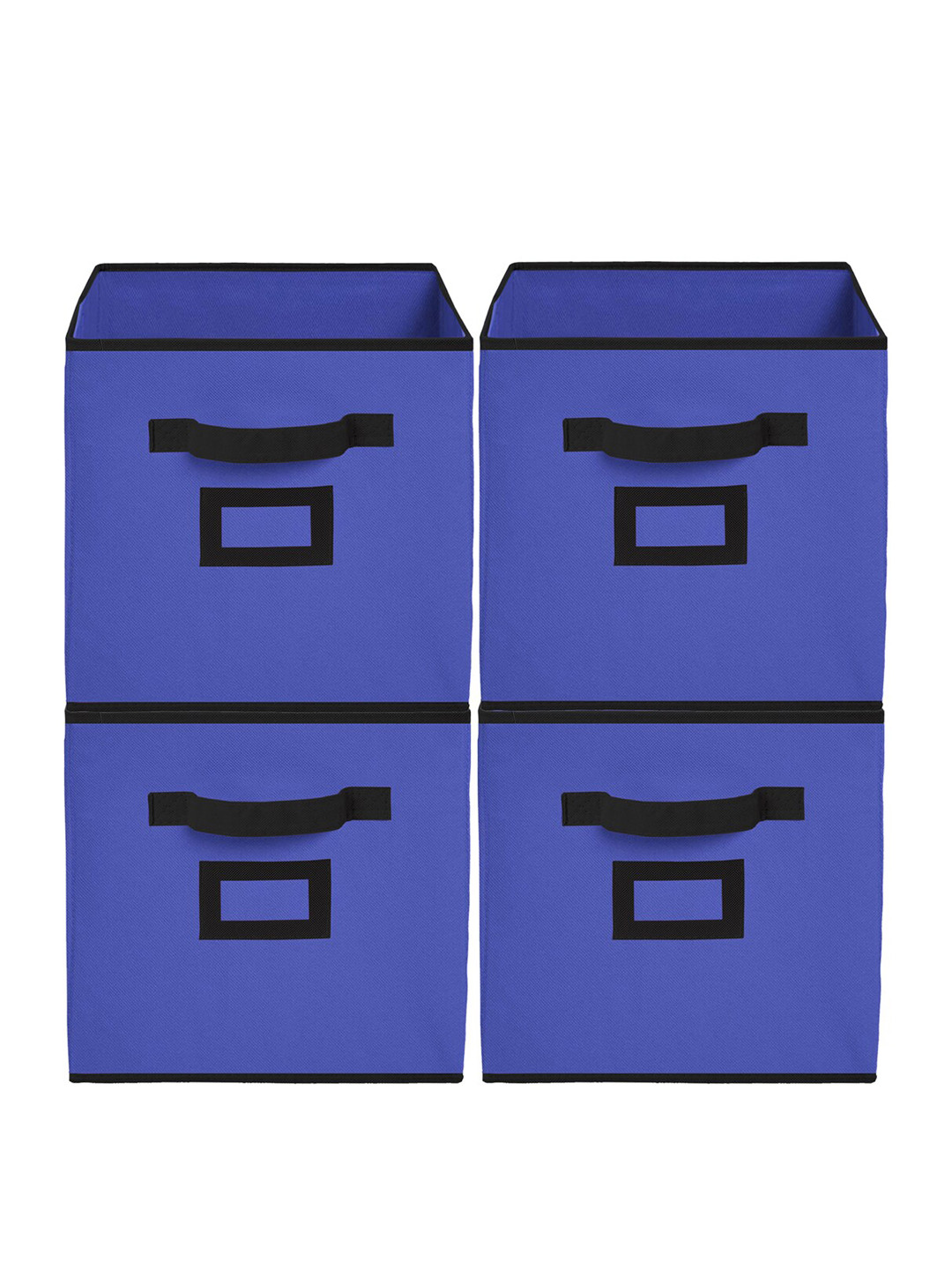 Kuber Industries 4 Pieces Blue Solid Foldable Storage Replacement Drawers with Handles