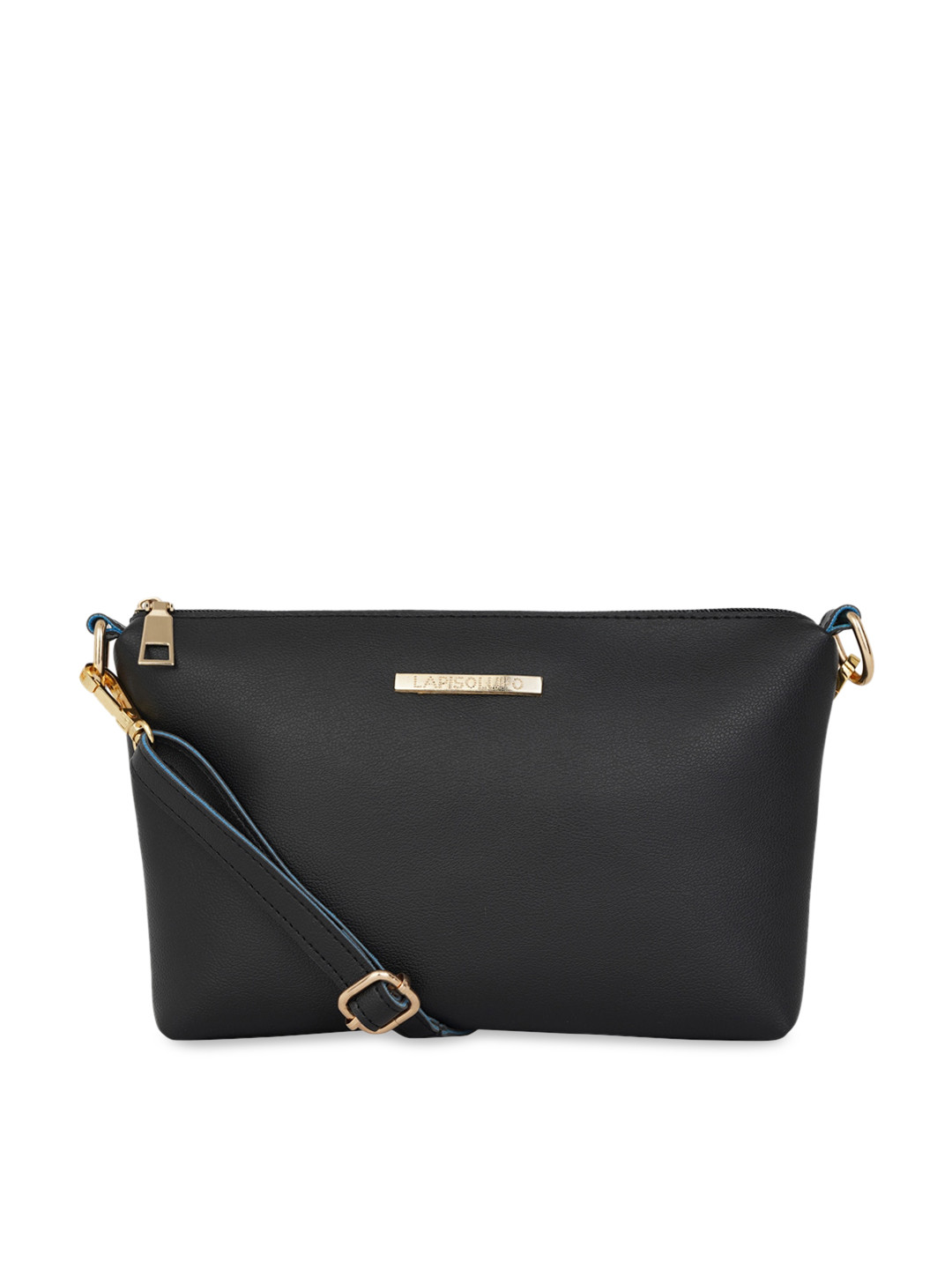 Lapis O Lupo Black Solid Sling Bag