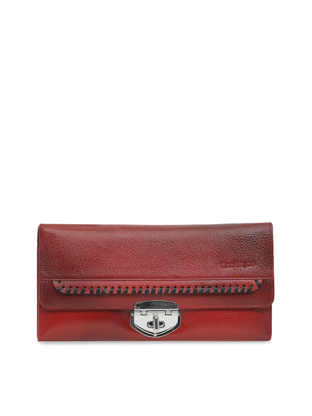 GENWAYNE Maroon Solid Leather Purse