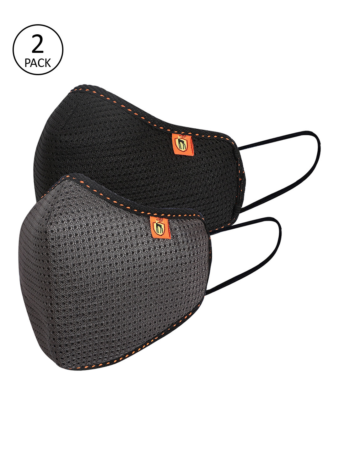 Marc Loire Unisex Grey 2 Pcs 4-Ply Reusable Outdoor Masks