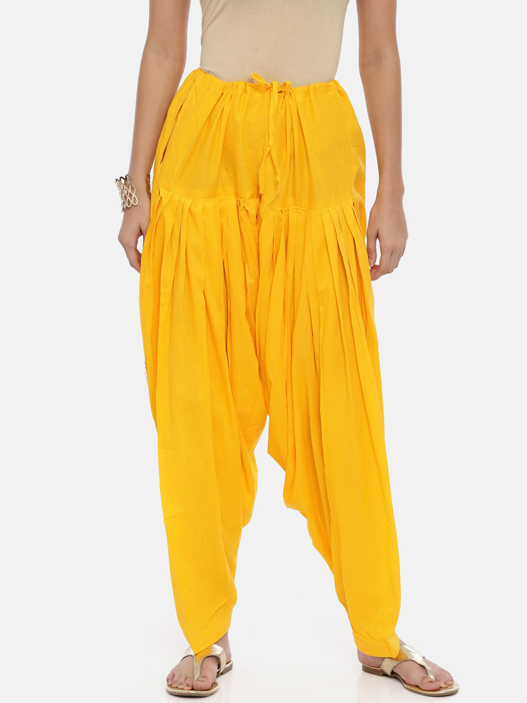 Souchii Women Mustard Yellow Solid Patiala