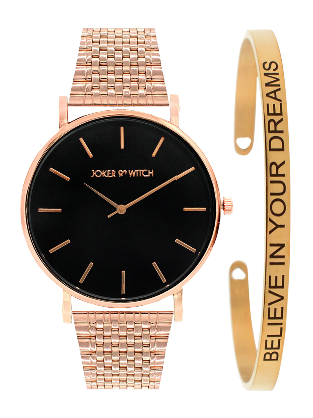 JOKER & WITCH Women Faith Rosegold Watch Bracelet Stack