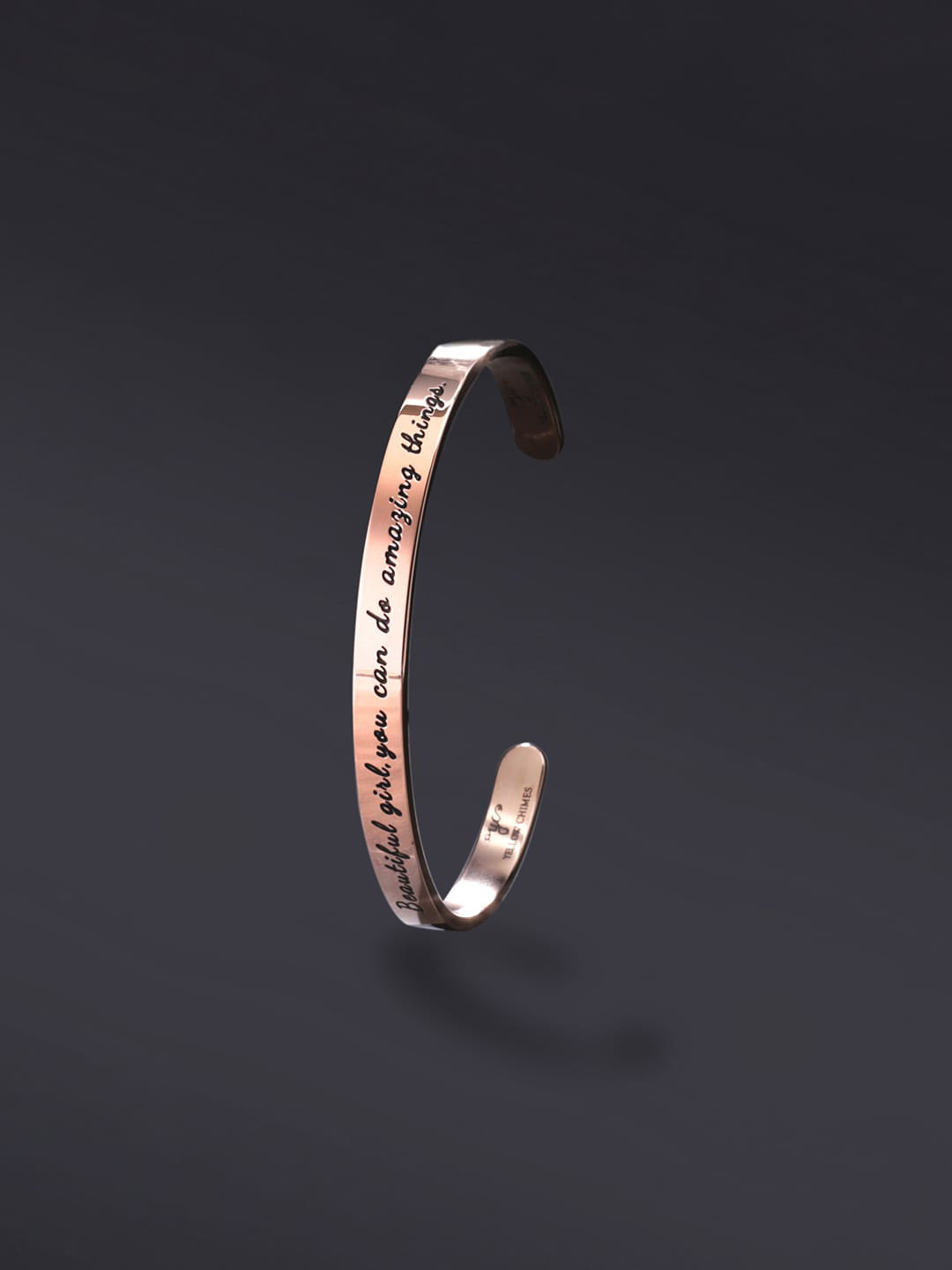 Yellow Chimes Rose Gold-Plated Stainless Steel Bangle-Style Bracelet