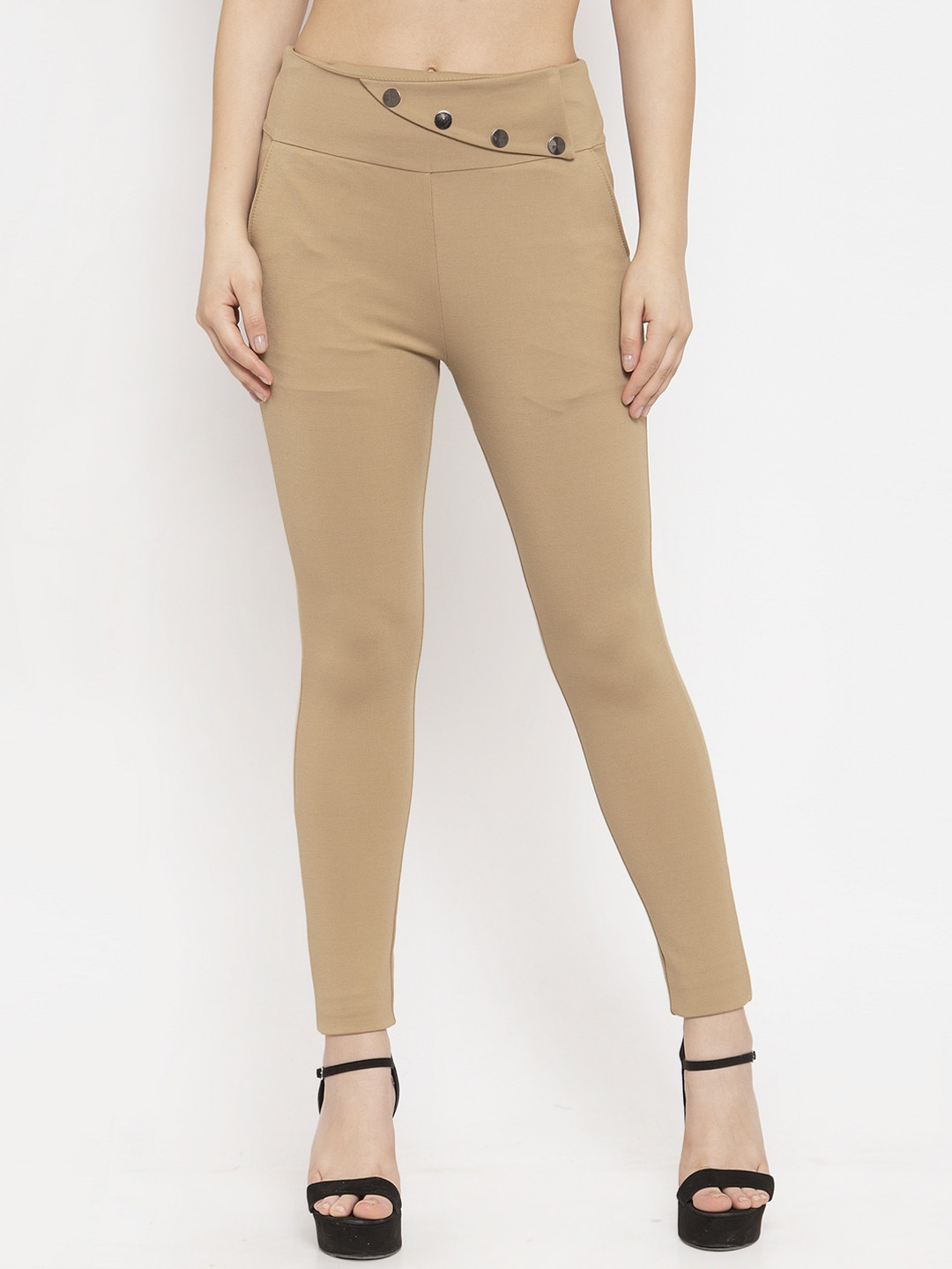Clora Creation Women Beige Solid Treggings