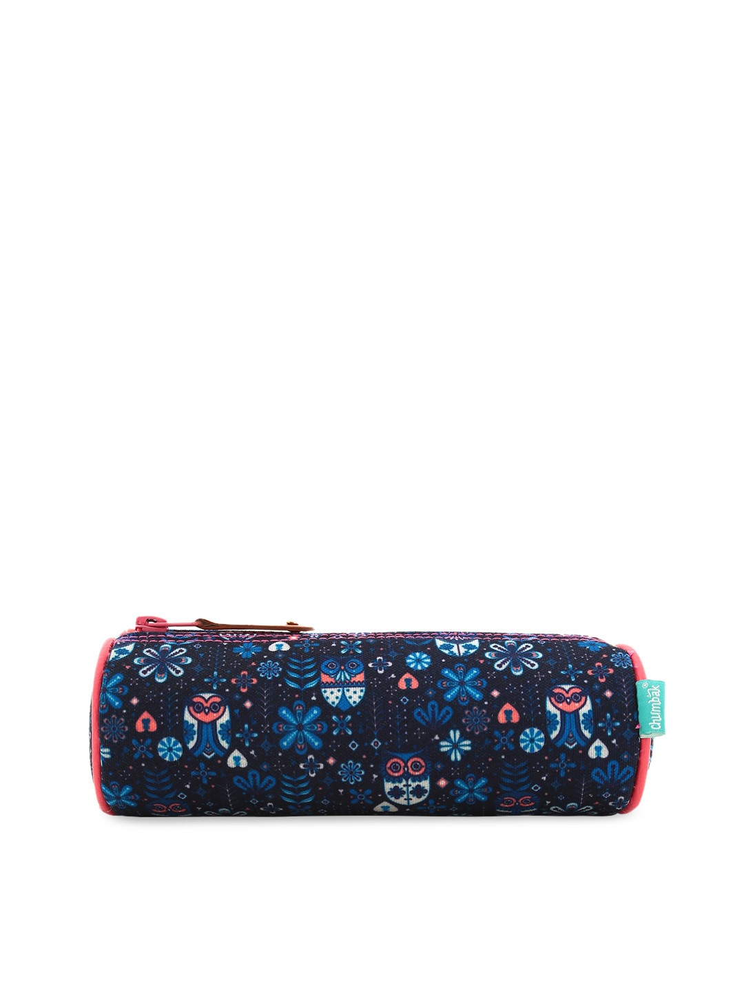 Chumbak Unisex Blue & White Printed Mini Flower Owl All Purpose Travel Pouch