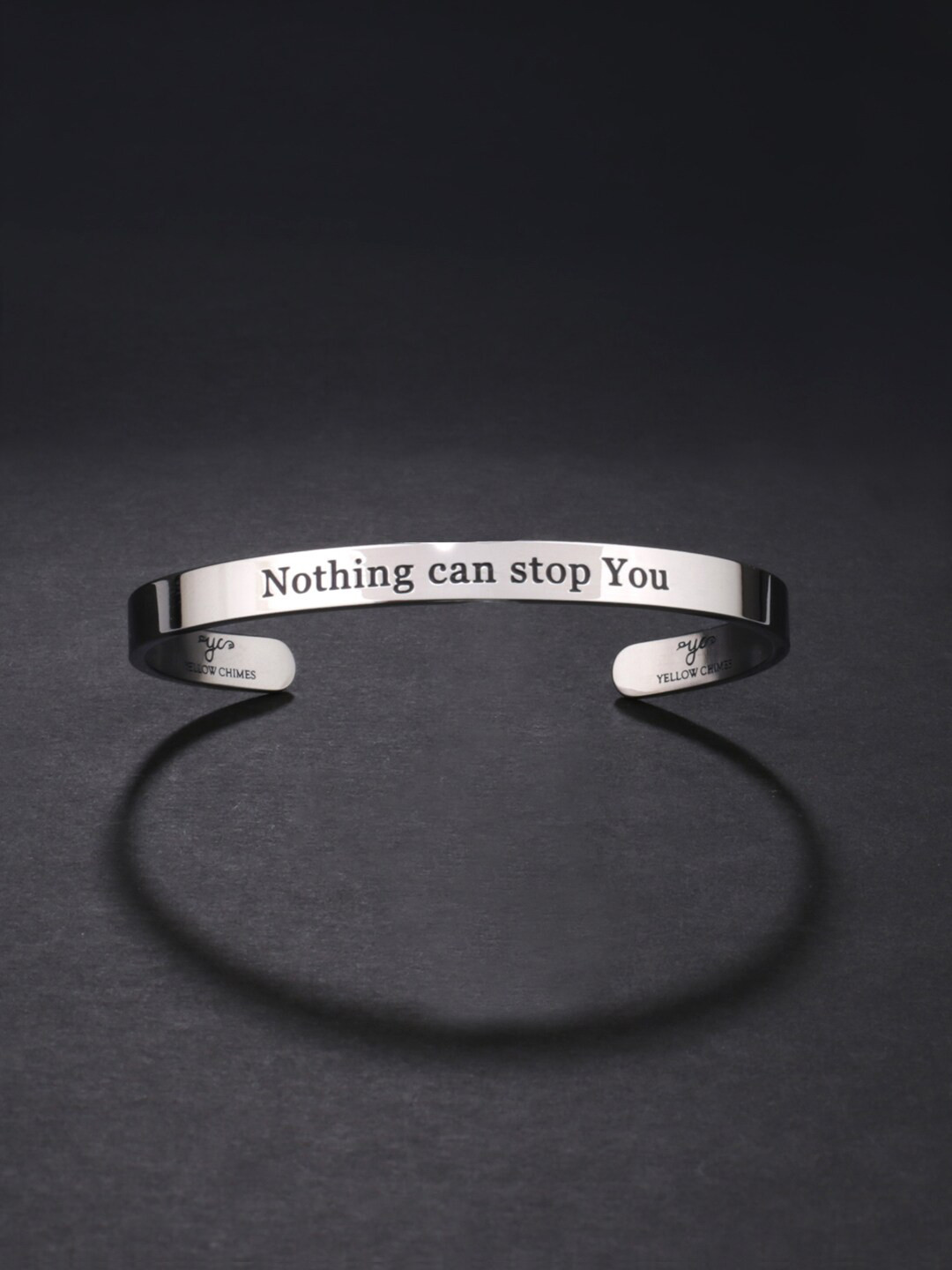 Yellow Chimes Unisex Karma Bands Collection Engraved Stainless Steel Bracelet