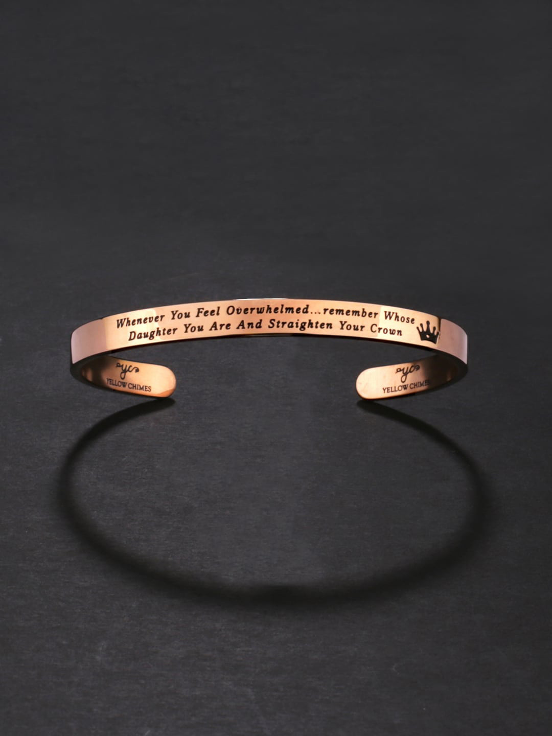 Yellow Chimes Rose Gold-Plated Stainless Steel Kada Bracelet