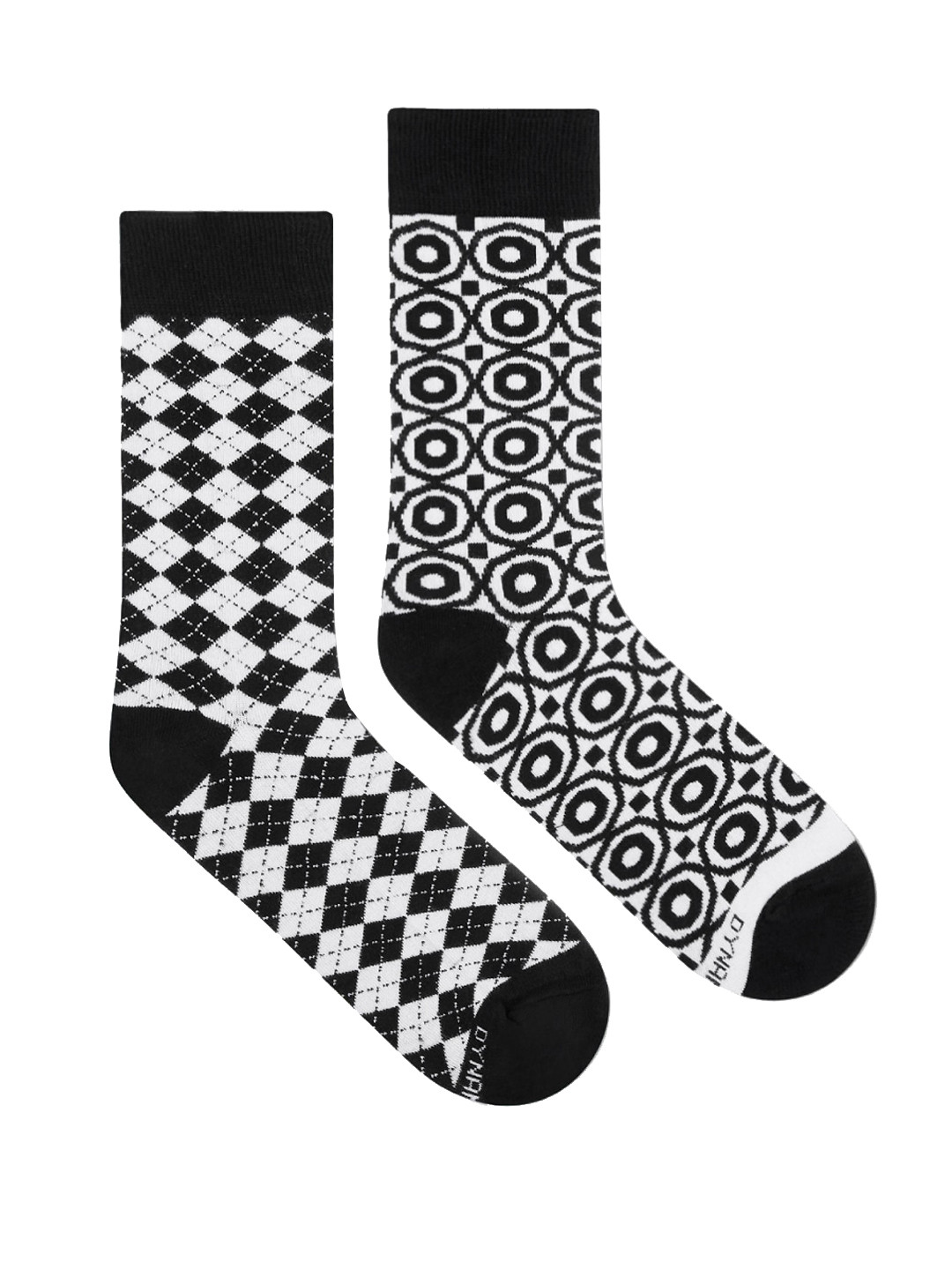 Dynamocks Unisex Pack Of 2 Patterned Dandy & Hex Calf Length Socks