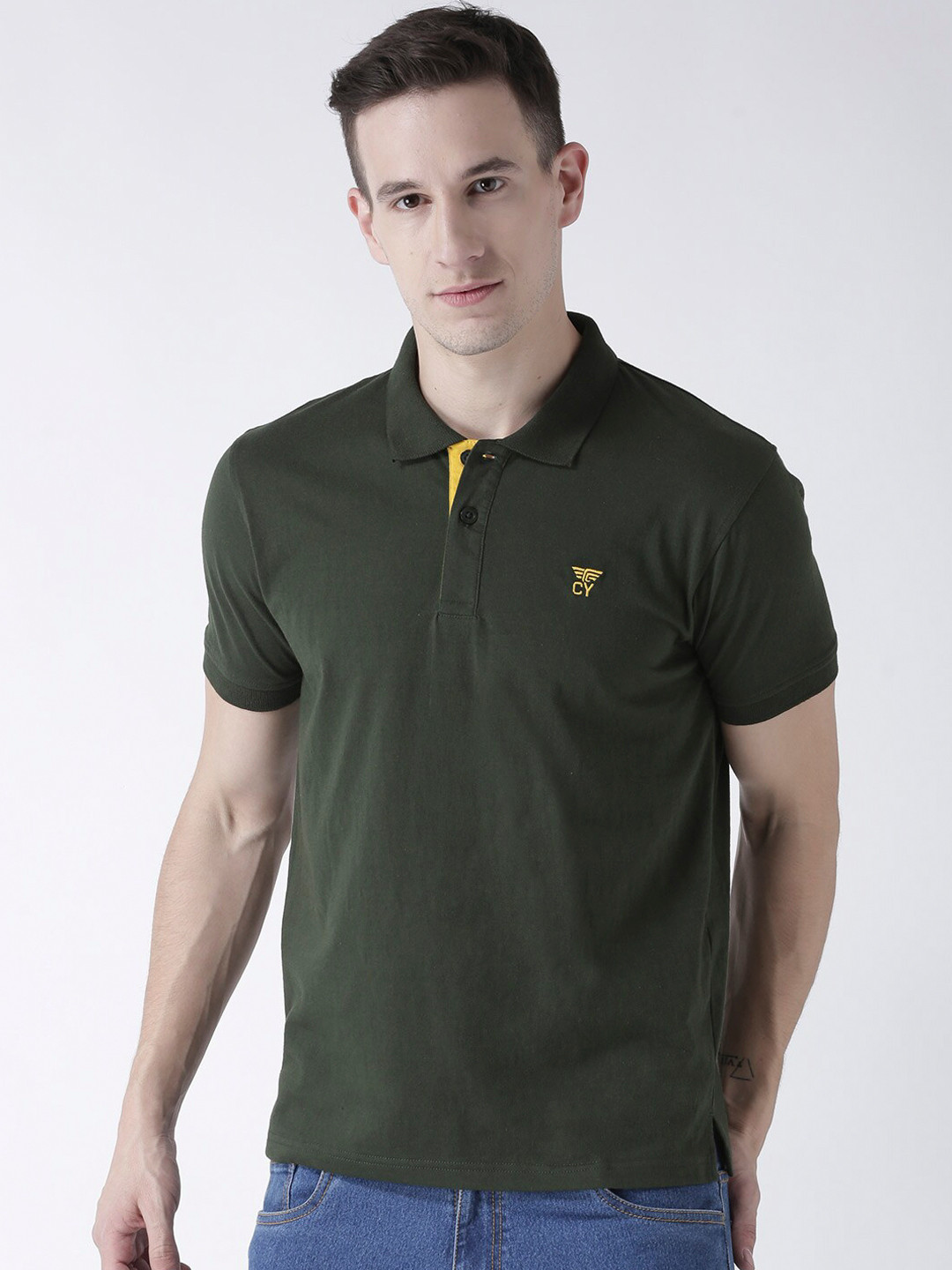 Club York Men Solid Polo Collar T-shirt