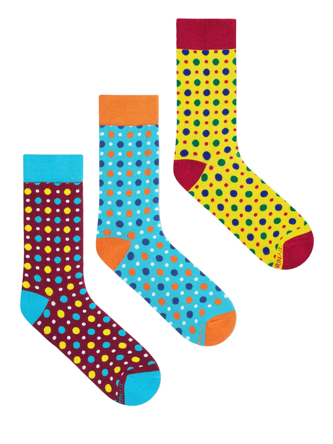 Dynamocks Unisex Pack Of 3 Patterned Fizzy Calf Length Socks