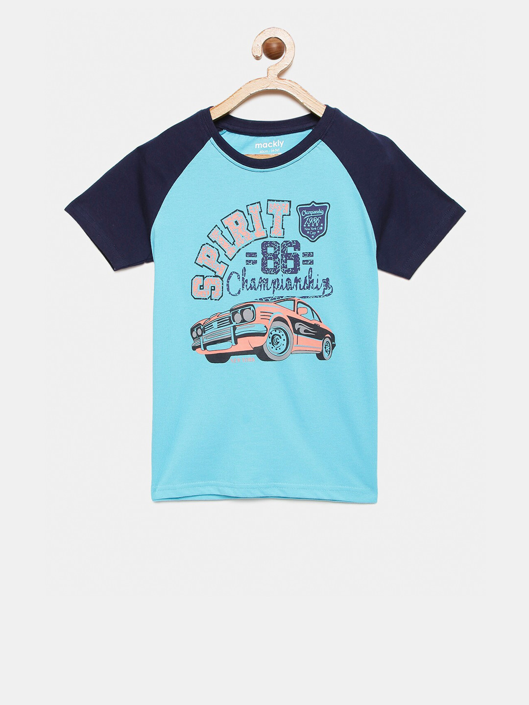 mackly Boys Blue Printed Lounge T-shirt