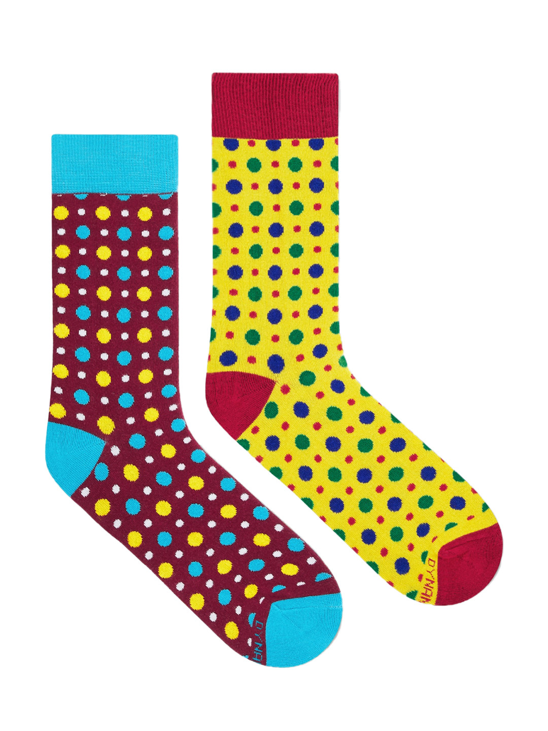Dynamocks Unisex Pack Of 2 Multicoloured Patterned Fizzy Calf Length Socks