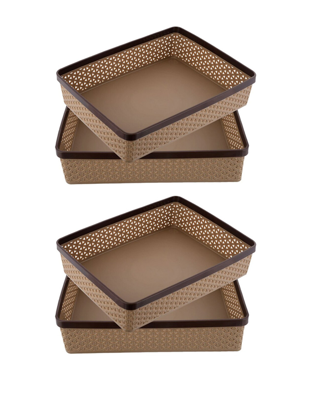 Kuber Industries Set Of 4 Solid Multi-Utility Solitaire Stationary Office Tray Organisers