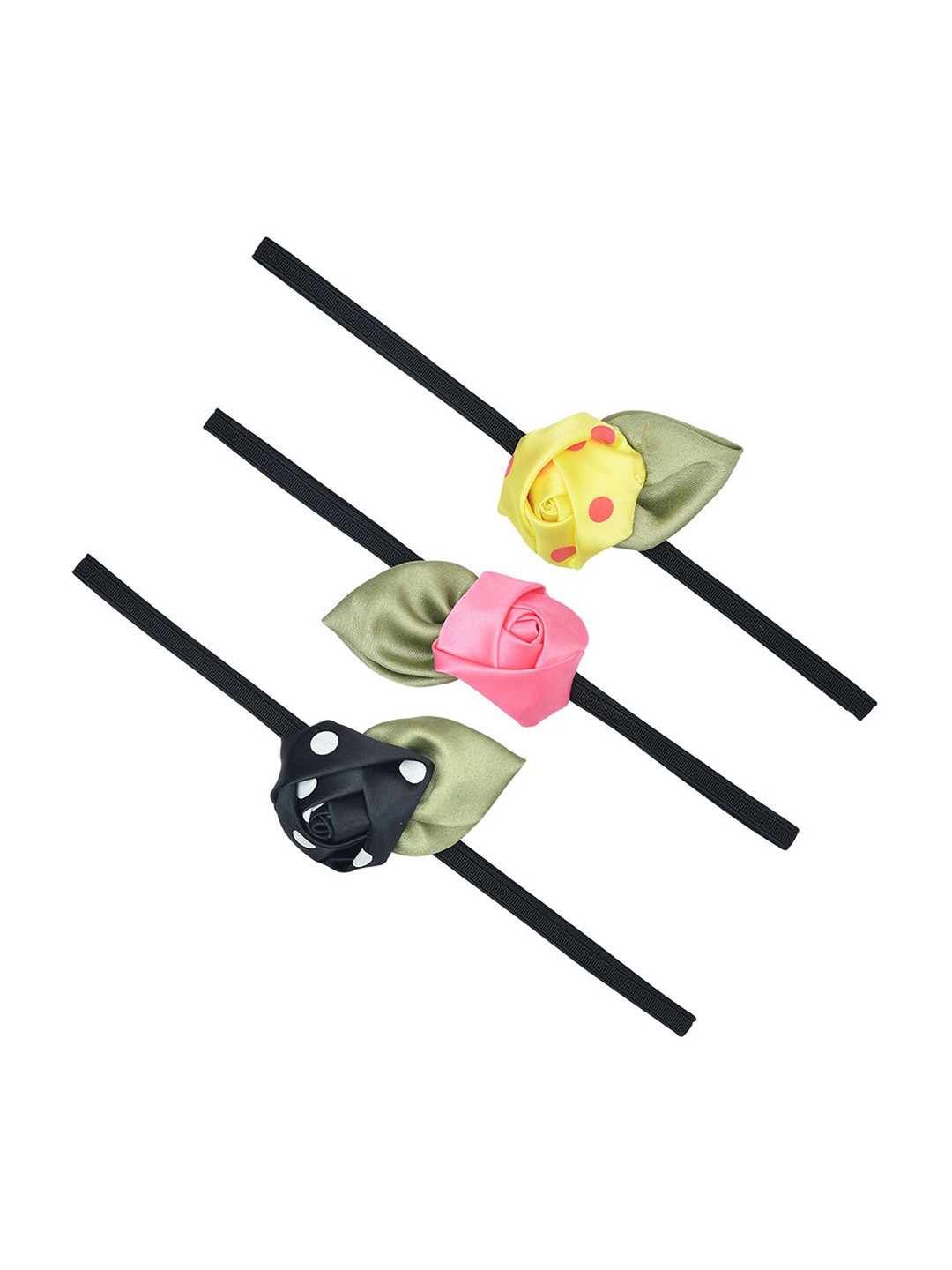 FUNKRAFTS Girls Set Of 3 Floral Embellished Headbands