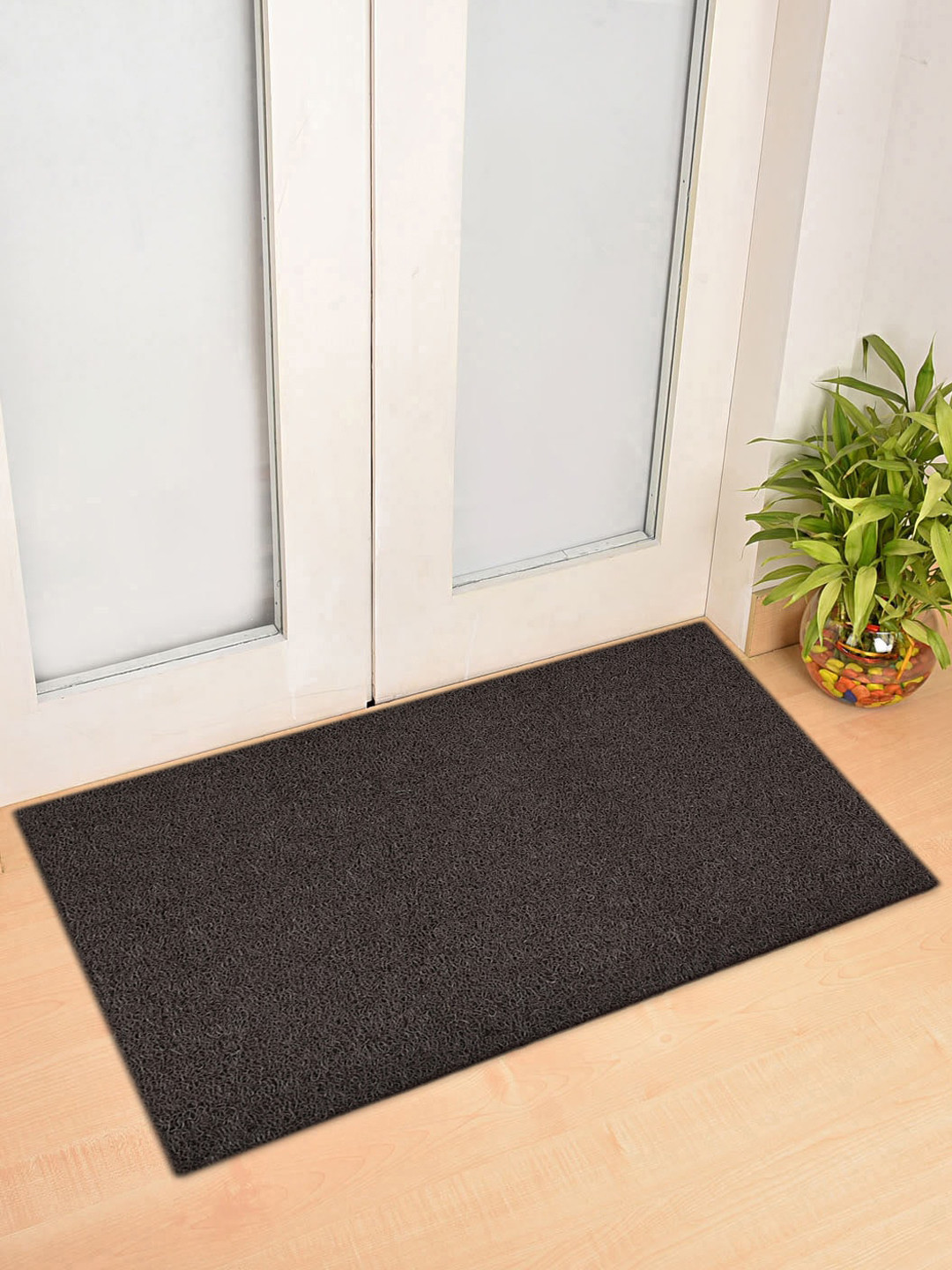 Kuber Industries Brown Solid Rubber Anti-Slip Doormat