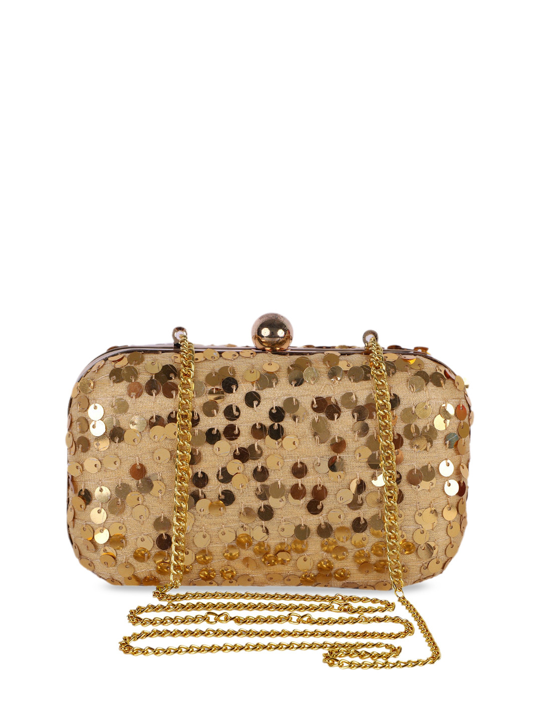REZZY Gold-Toned Embellished Box Clutches