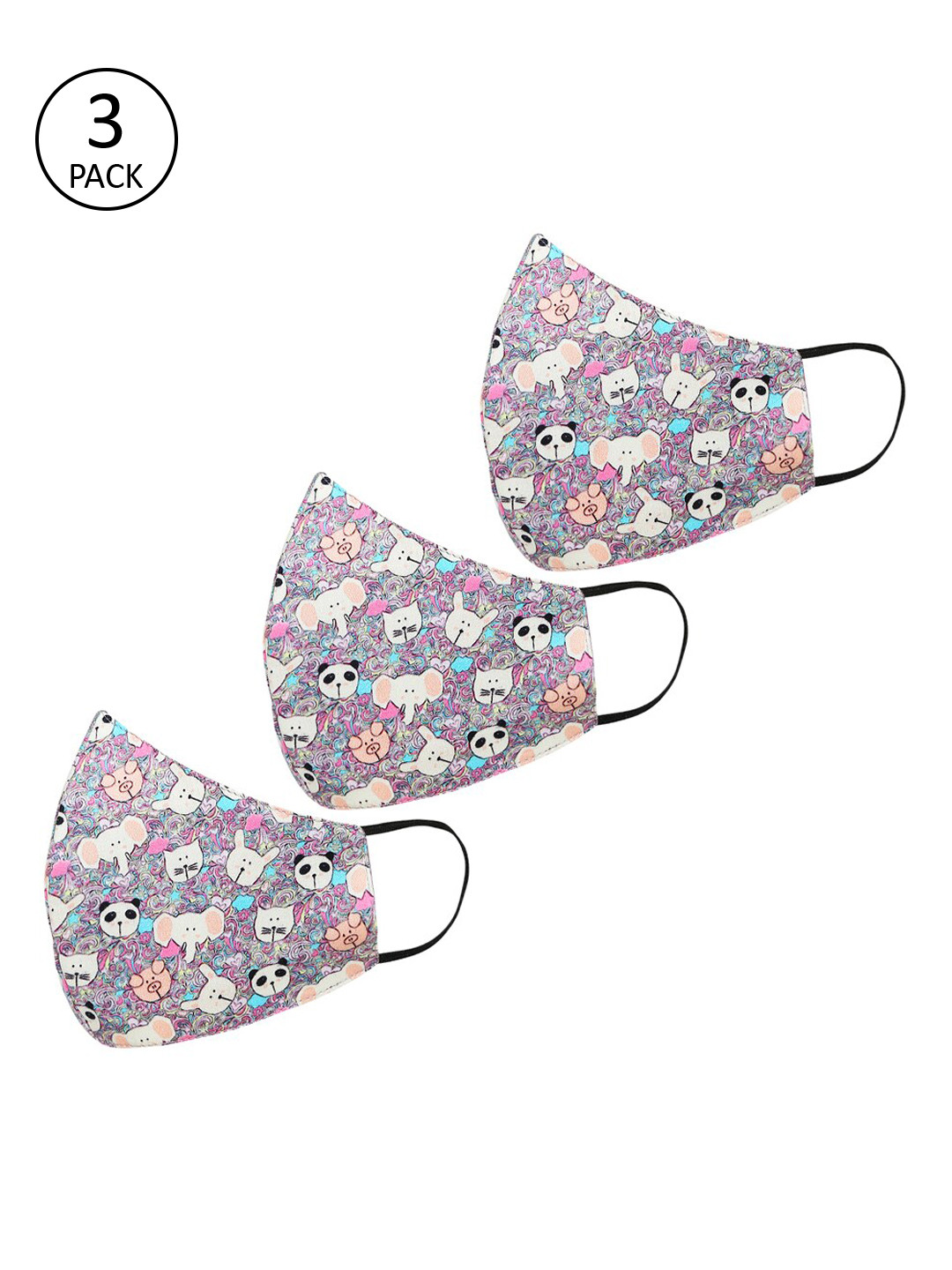 Tossido Kids 3Pcs 3Ply Protective Outdoor Face Masks