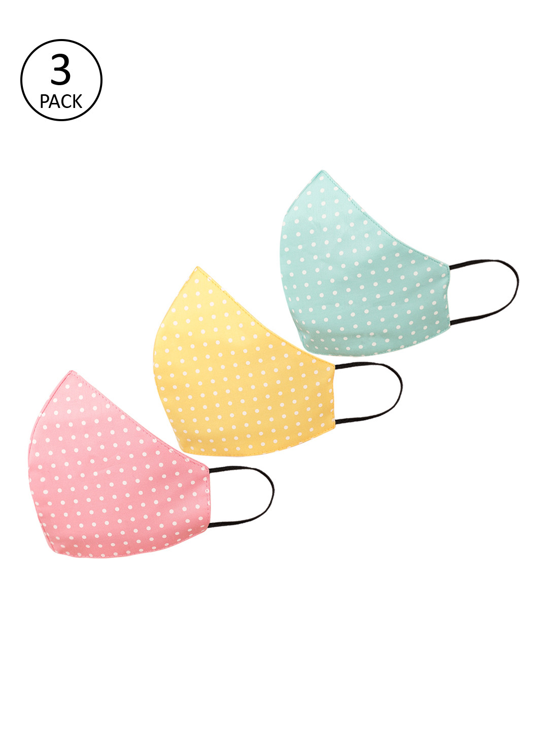 Tossido Women 3 Pcs Printed 3-Ply Anti-Pollution Reusable Cloth Masks
