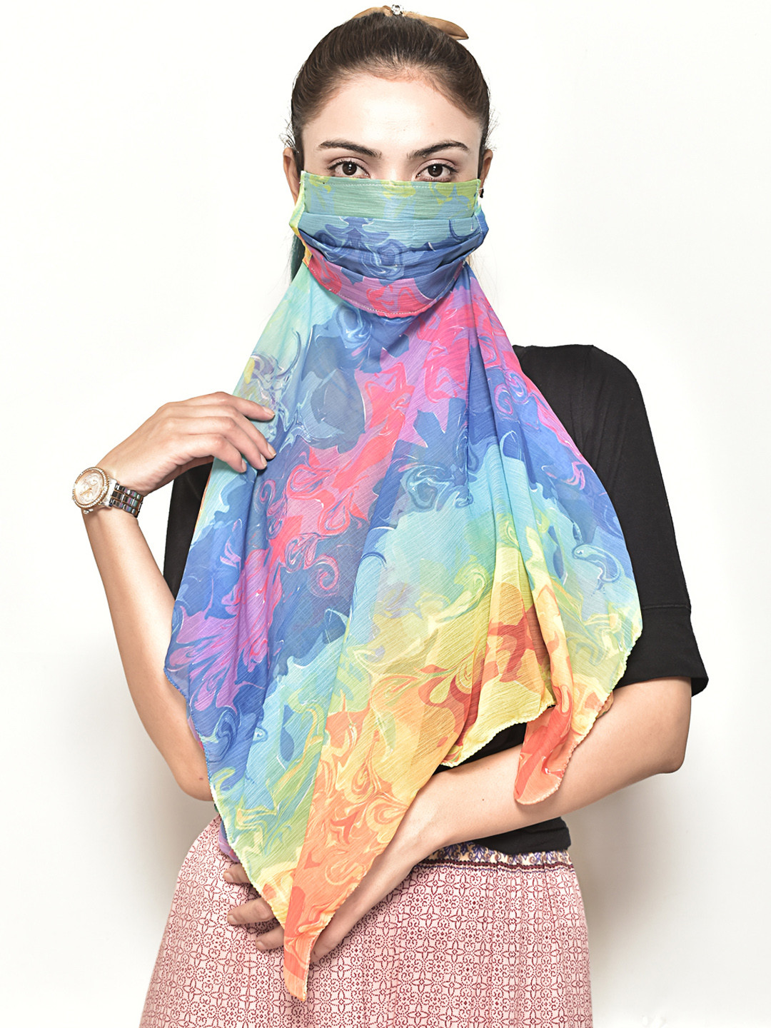 Swayam Unisex 3Ply Protective Face Mask With Scarf