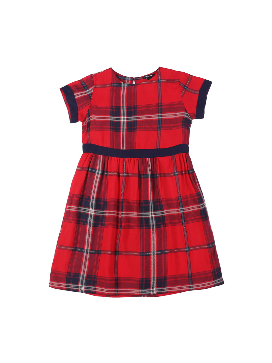 Style Quotient Girls Red Checked Fit and Flare Dress