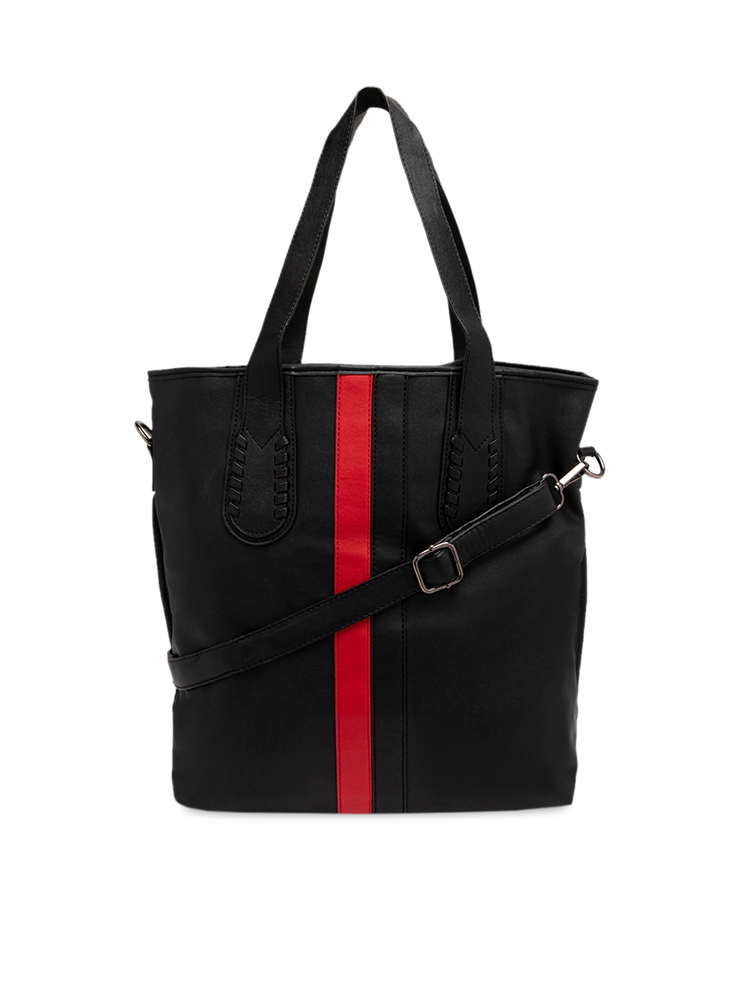 Satchel Bags Black   Red Solid Handheld Bag