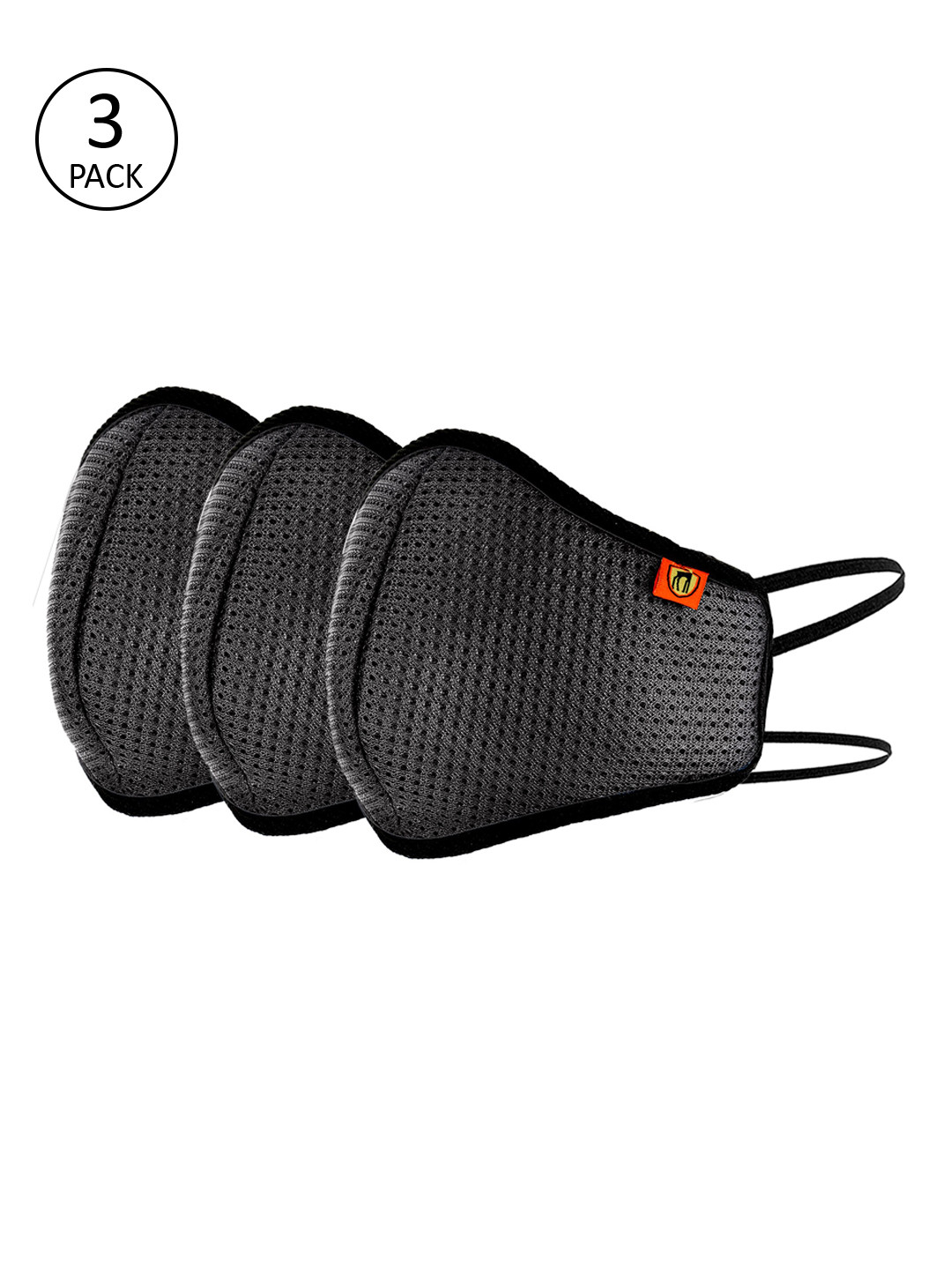 Marc Loire Unisex Grey Pack Of 3 5 Ply Protective Face Masks