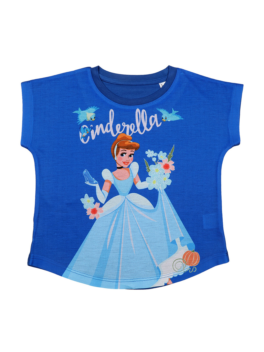 Disney by Wear Your Mind Girls Blue & Orange Princess  Printed Top