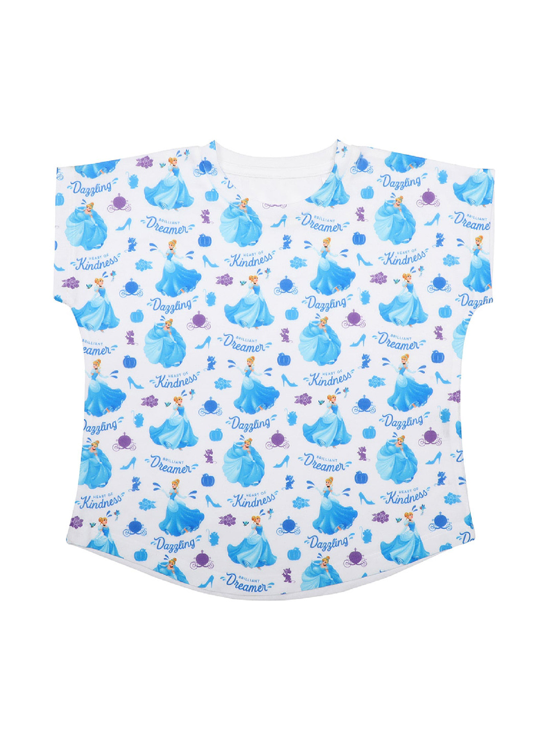 Disney by Wear Your Mind Girls White & Black Barbie Print Top