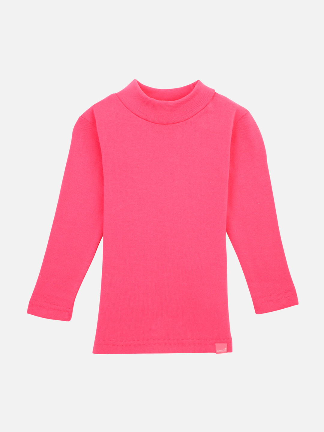 PROTEENS Girls Fuchsia Pink Solid High Neck T-shirt