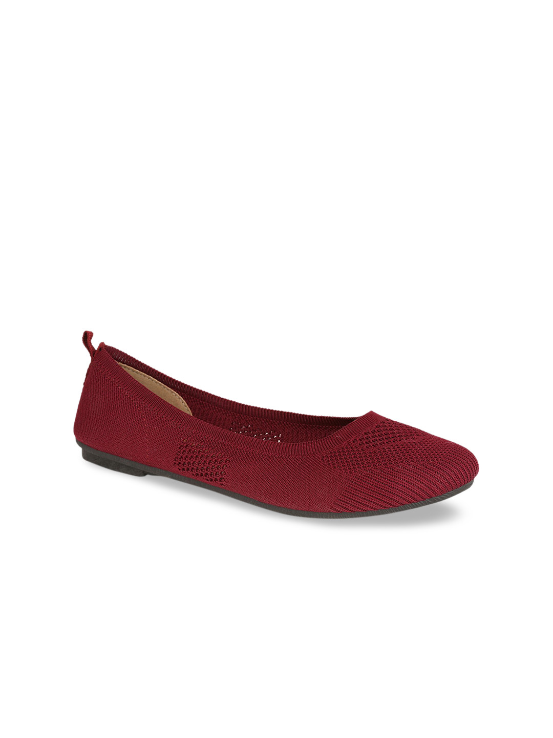 Bata Women Red Solid Fabric Ballerinas