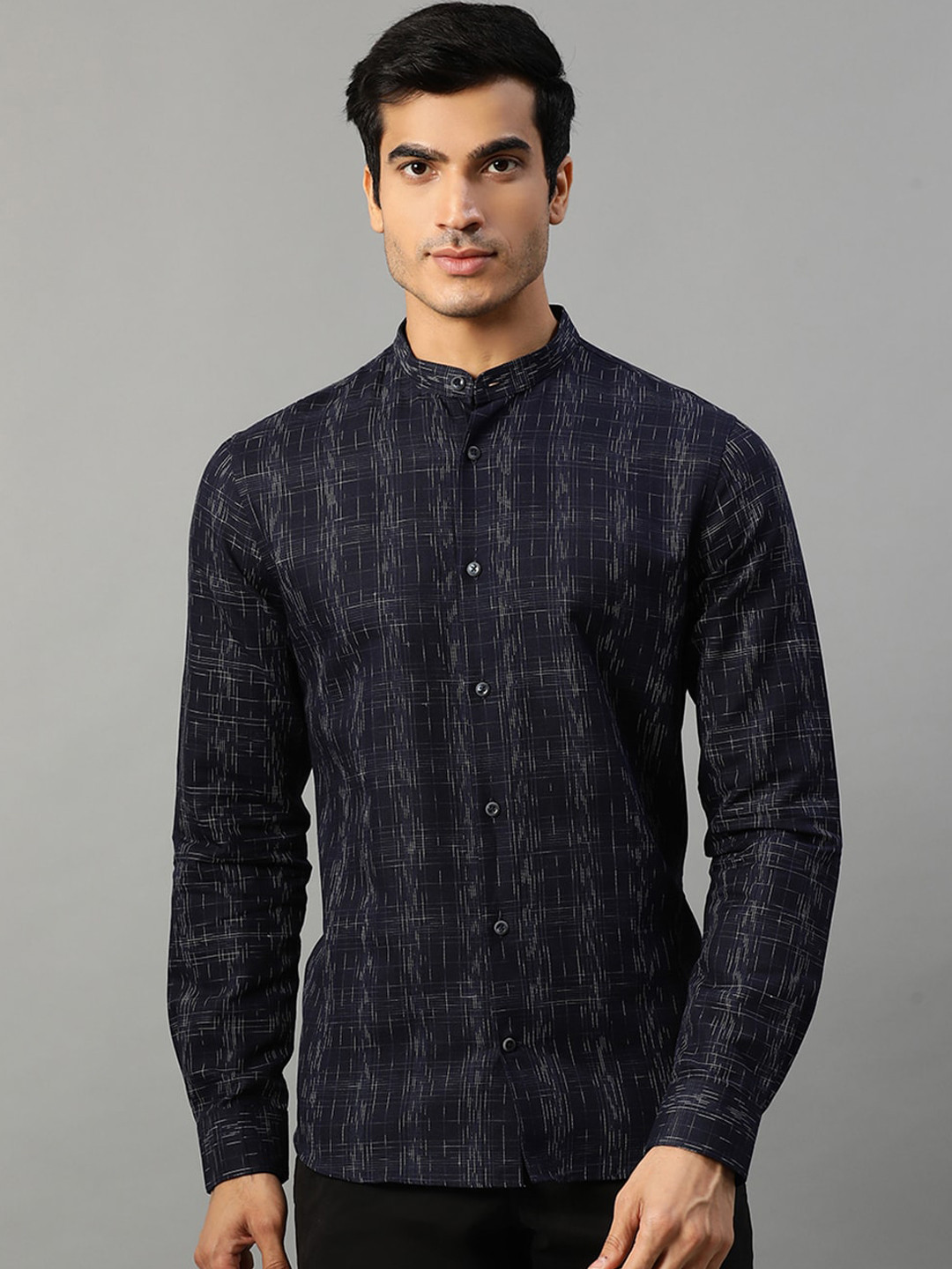 Matinique Men Navy Blue Slim Fit Opaque Printed Casual Shirt