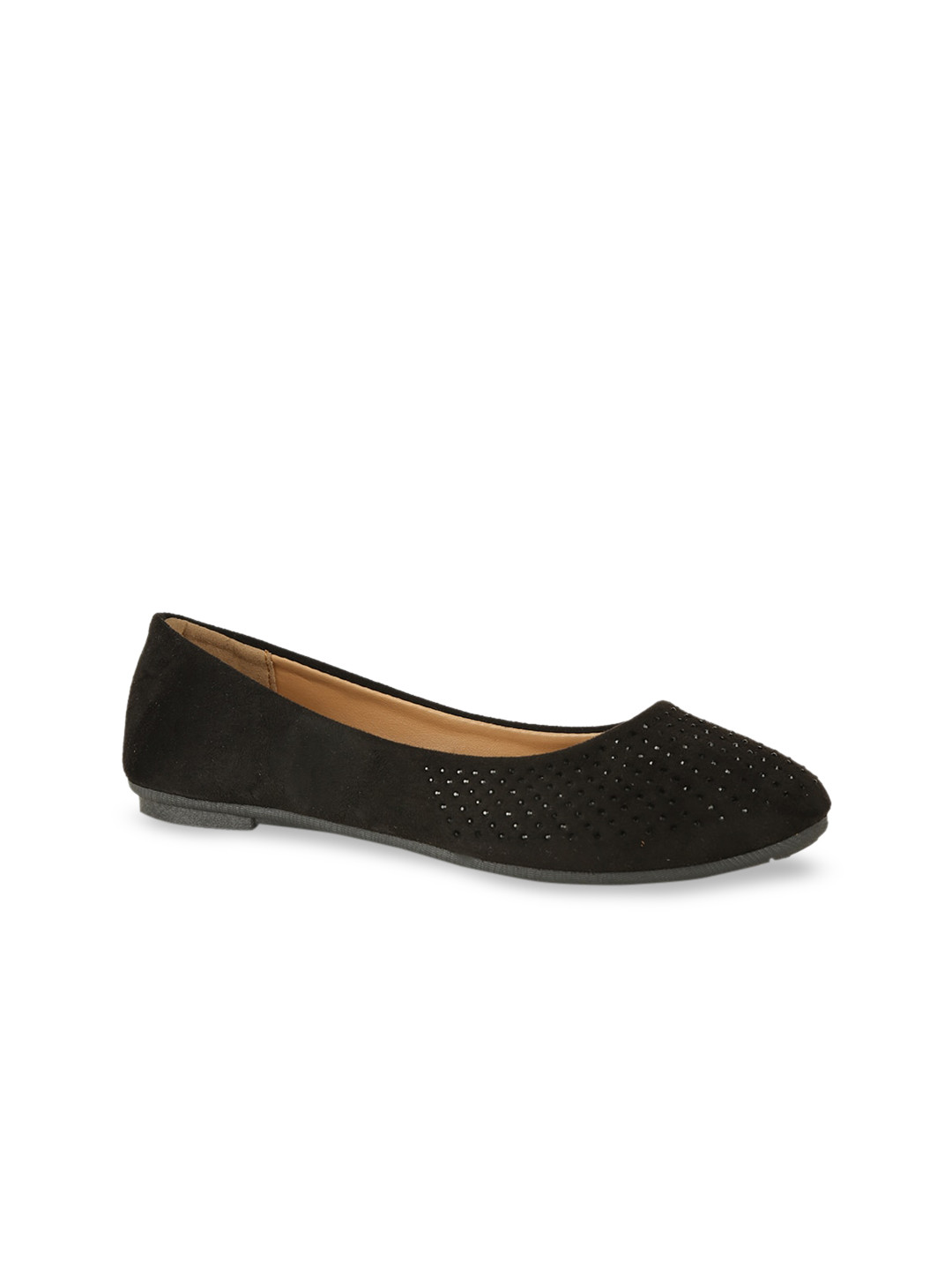 Bata Women Black Laser Cut Ballerinas