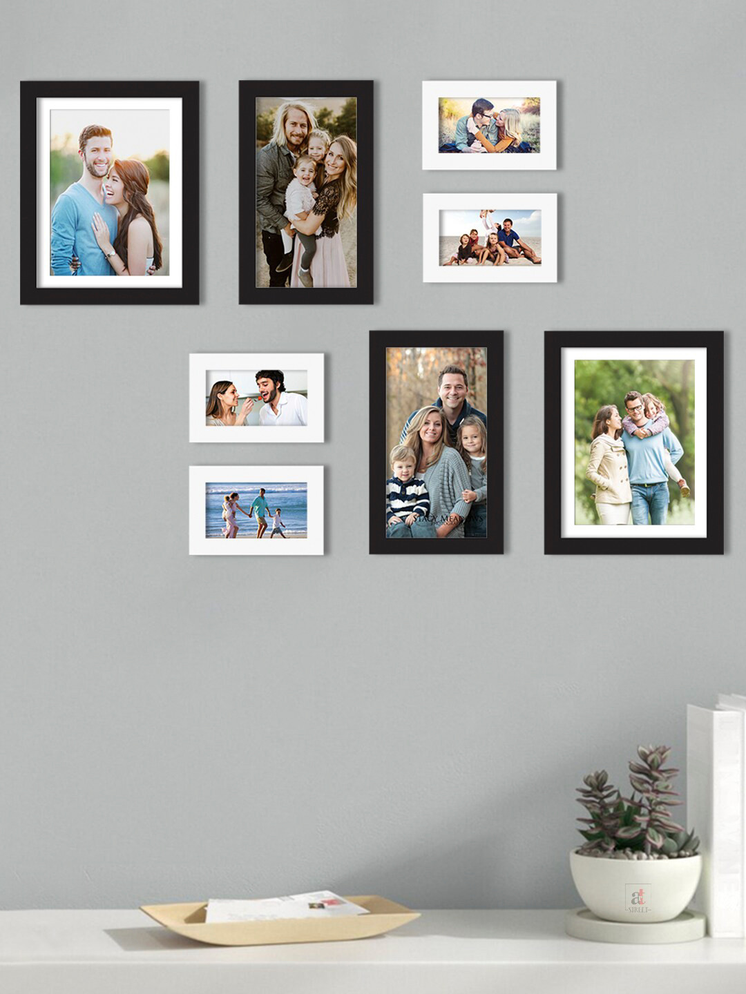 Art Street Set Of 8 Solid Individual Wall Photo Frames