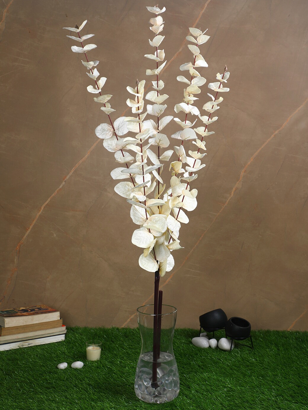 PolliNation Artificial White Eucalyptus Flower Stick