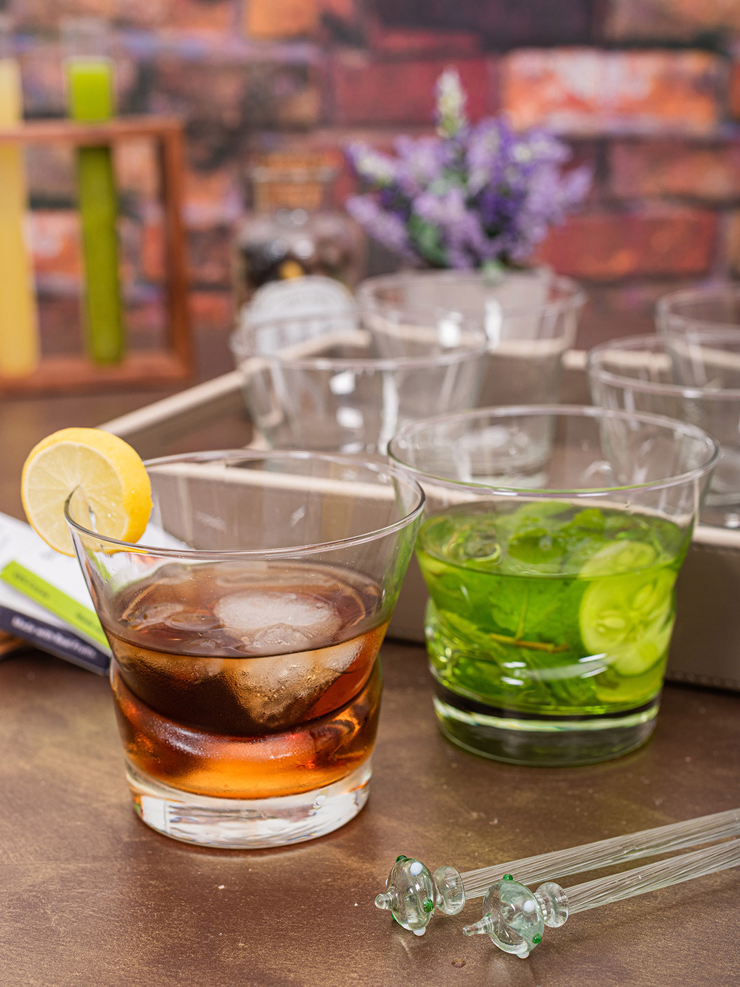 GOODHOMES Set of 6 Transparent Solid Lima Glass Tumblers