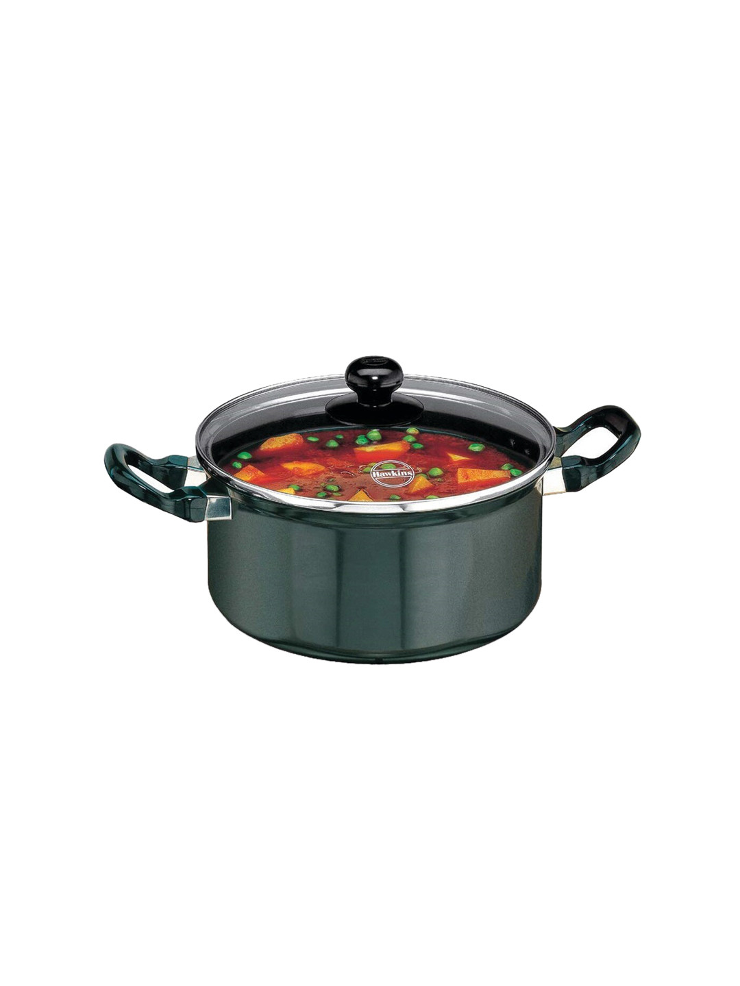 Hawkins Black Futura Nonstick Cook-n-Serve Stewpot With Glass Lid 3 Ltr