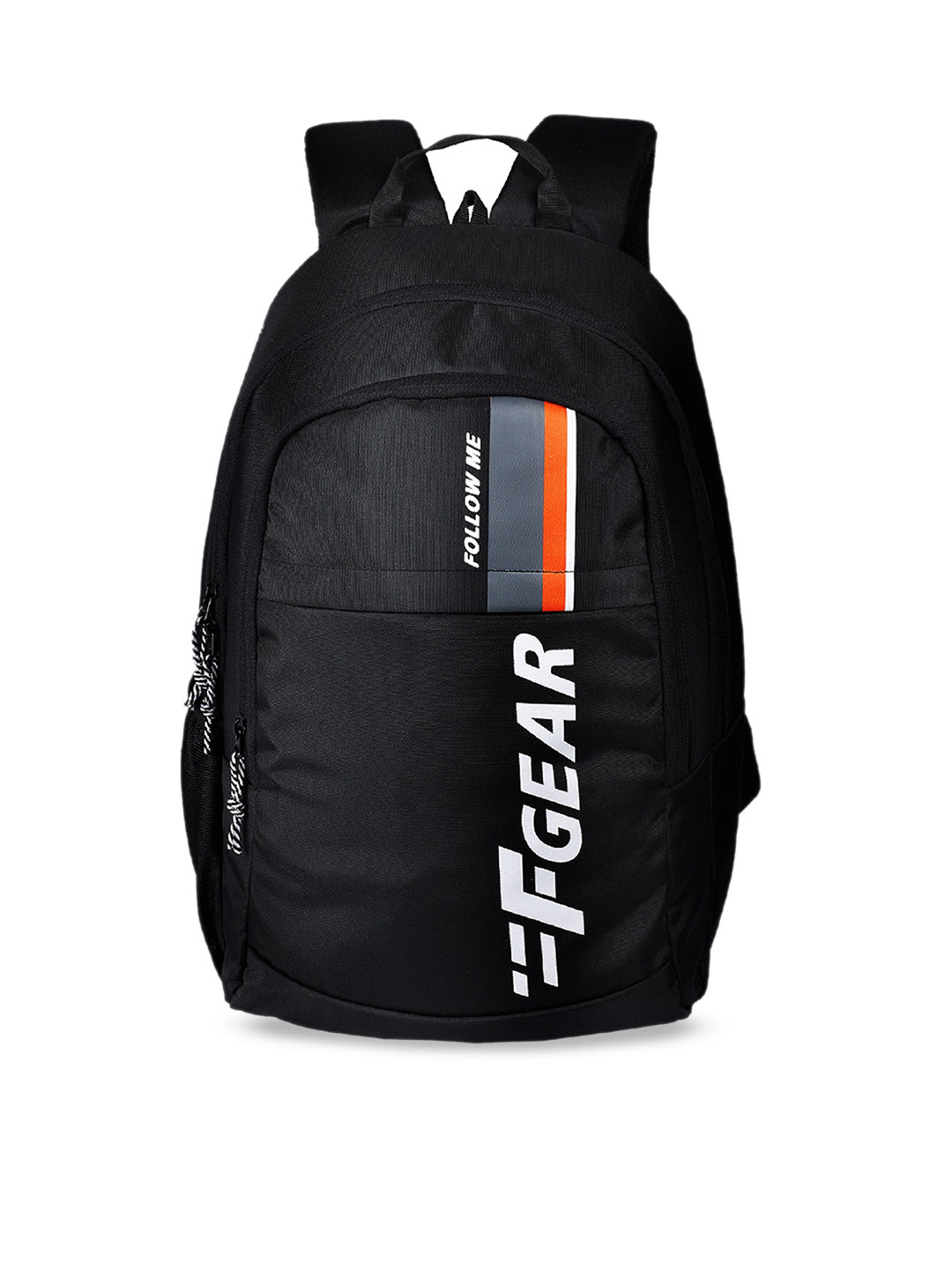 F Gear Unisex Black Brand Logo Water-Resistant Backpack