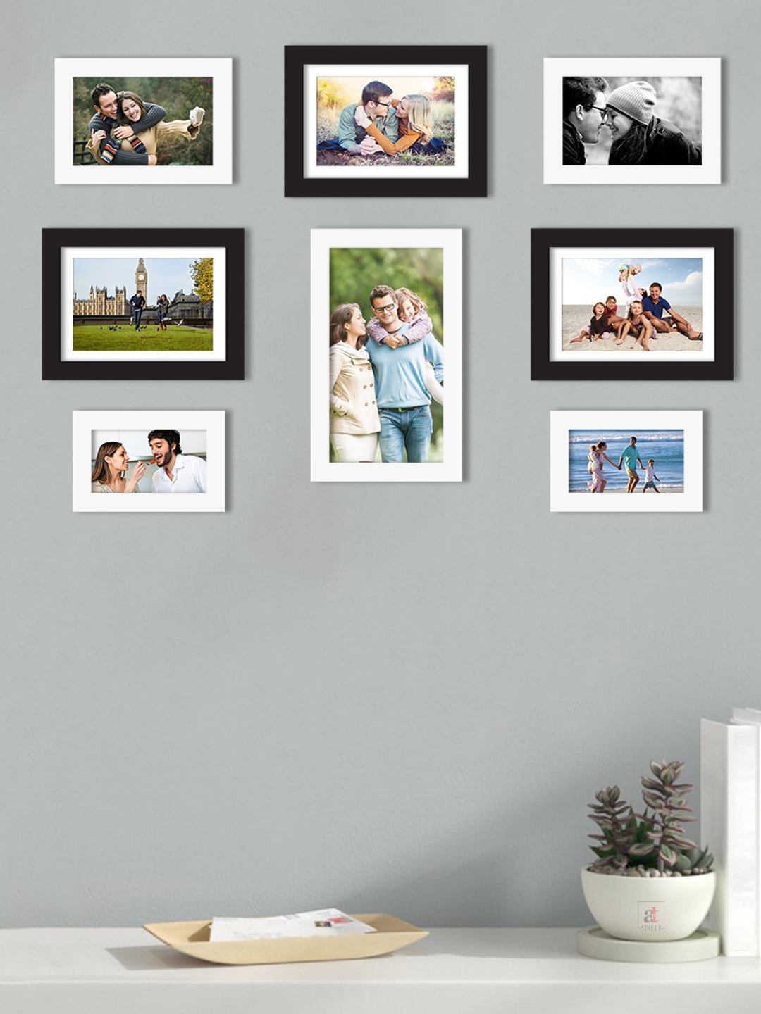 Art Street Set Of 8 Solid Individual Wall Photo Frames