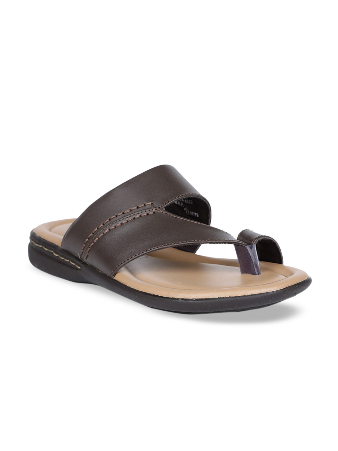 Bata Men Brown Leather Comfort Sandals