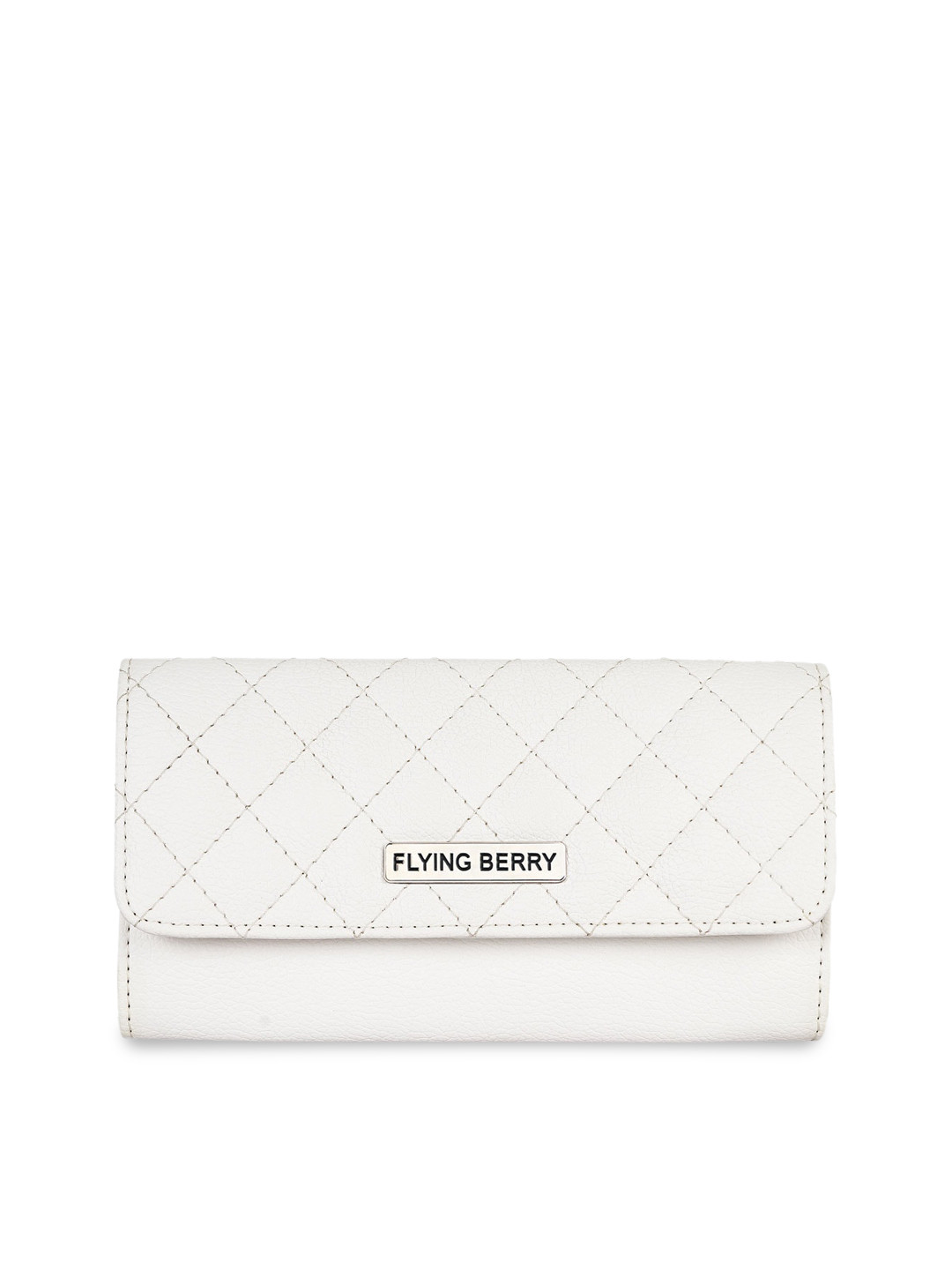 FLYING BERRY White Checked Quilted Purse Clutch