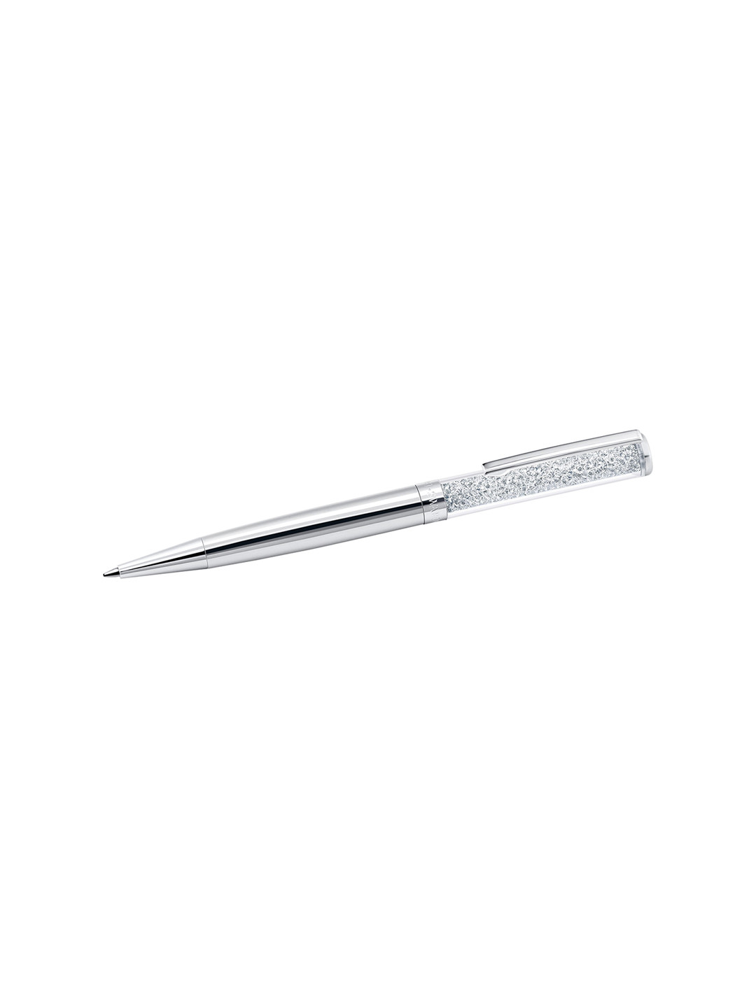 SWAROVSKI Rhodium-Plated Silver-Toned & White Crystal-Studded Crystalline Ballpoint Pen