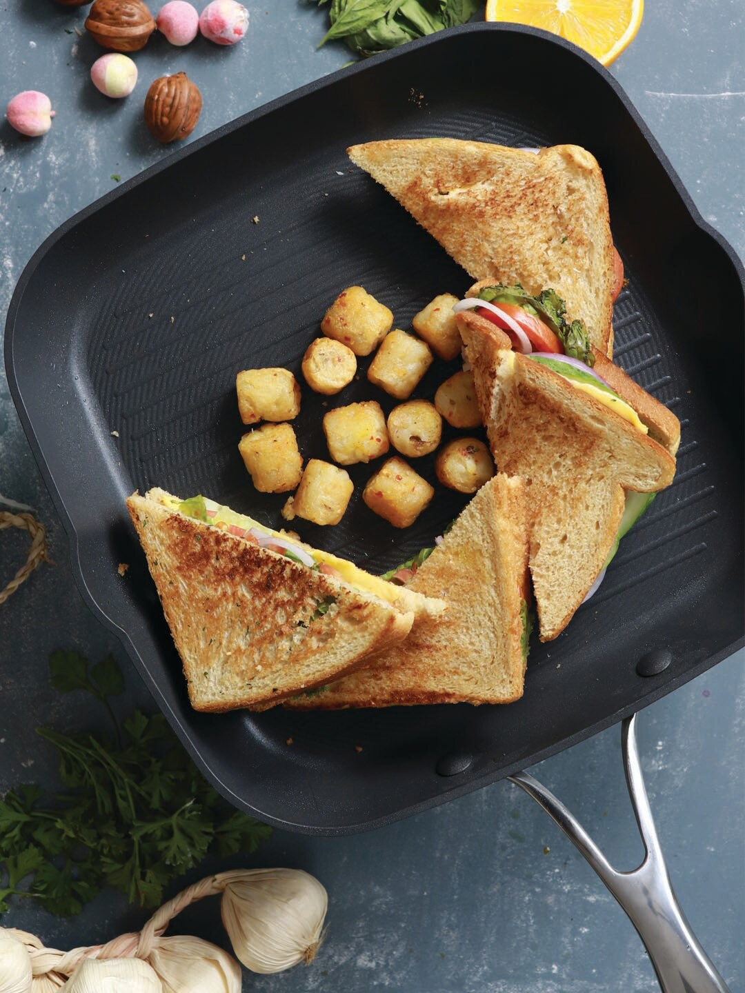 MEYER Black & Silver-Toned Circulon Non-Stick Hard Anodized Square Griddle Pan 28cm