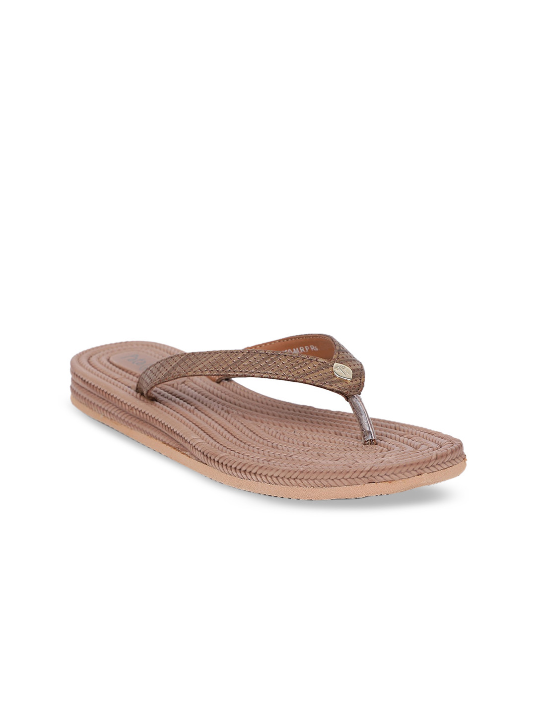Bata Women Brown Printed Thong Flip-Flops