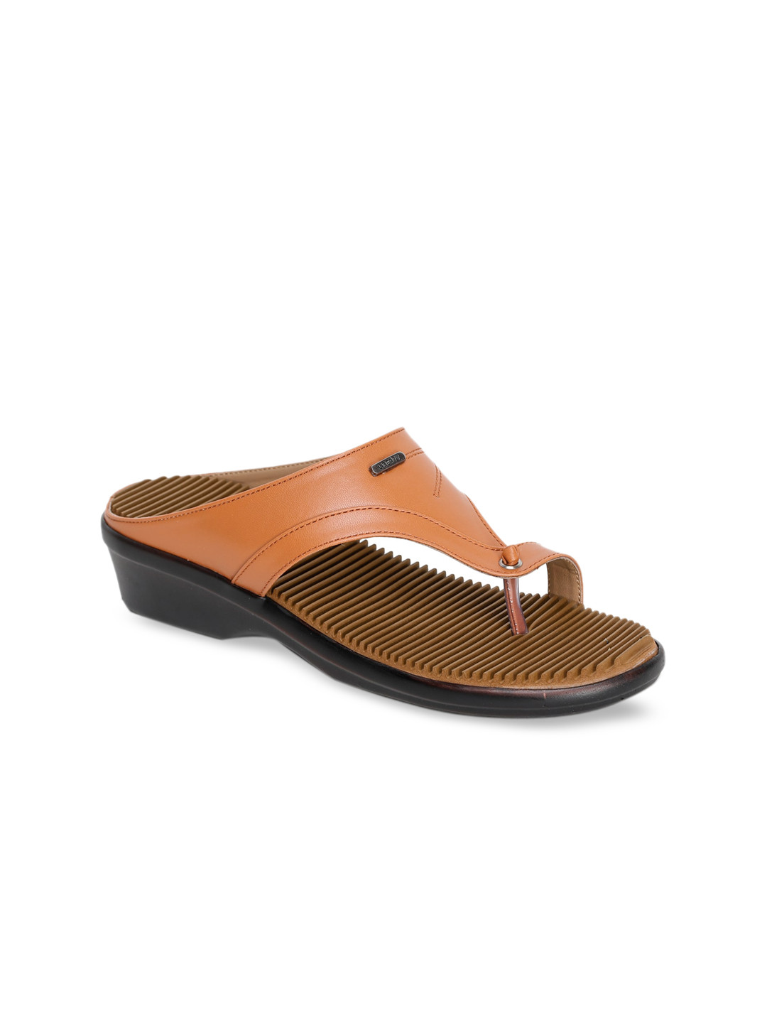 Liberty Women Tan Solid Thong Flip-Flops