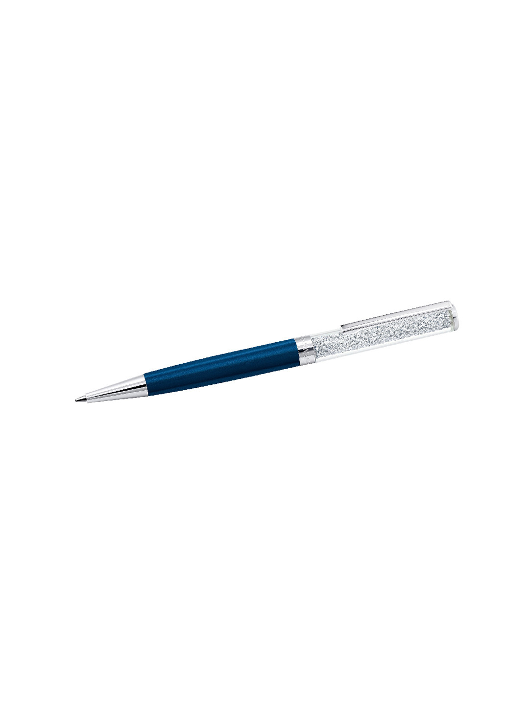 SWAROVSKI Rhodium-Plated Silver-Toned & Blue Crystal-Studded Crystalline Ballpoint Pen