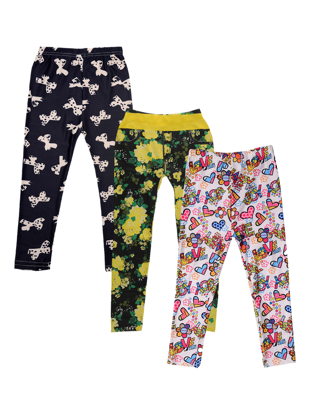 TINY HUG Girls Pack Of 3 Assorted Tights